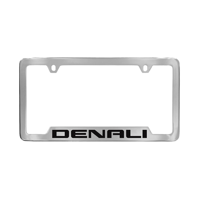2016 Sierra 1500 License Plate Frame | Chrome with Black Denali Logo
