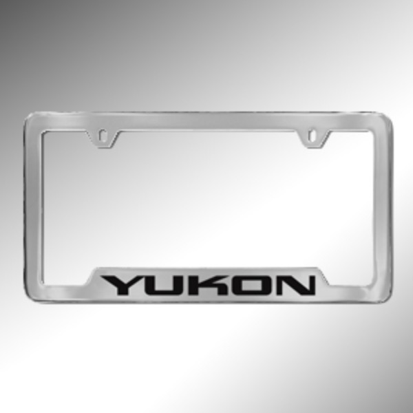 2016 Yukon Denali XL License Plate Frame | Chrome with Black Yukon Logo