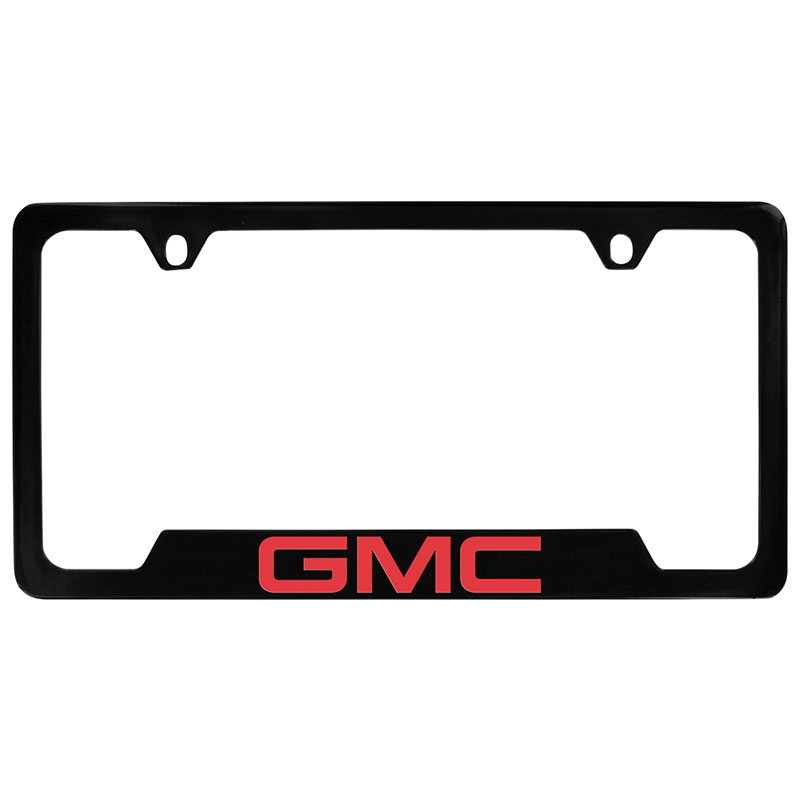 2016 Acadia Denali License Plate Frame | Black with Red GMC Logo