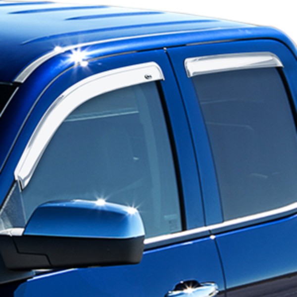 2016 Sierra 2500 Side Window Deflectors | Double Cab | Chrome