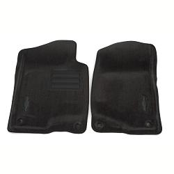 2014 Sierra 2500 Floor Mats Front Molded Carpet Bowtie Logo | Crew and Extended Cab | Titanium