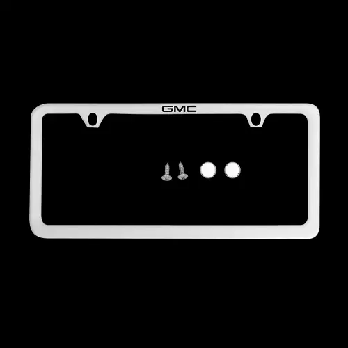 Acadia License Plate Frame | Chrome with Black GMC Logo