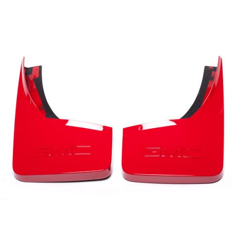 2015 Sierra 1500 Splash Guards | Rear Molded | Red | GMC Logo